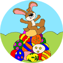 Velikonoční zajíček a barevná vajíčka